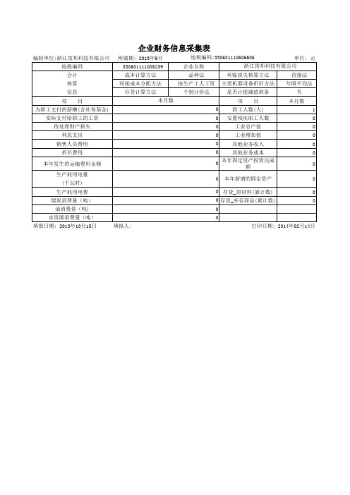 财务信息采集表