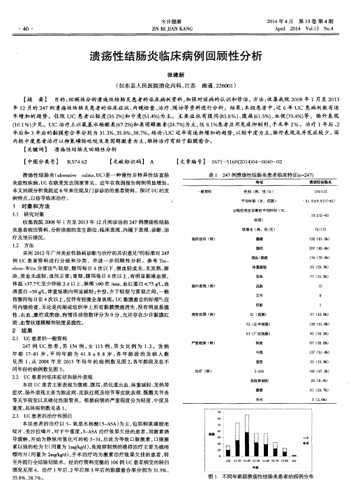 溃疡性结肠炎临床病例回顾性分析