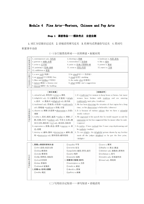 2020版高考英语总复习Module4FineArtsWesternChineseandPopArts教学案外研版必修2