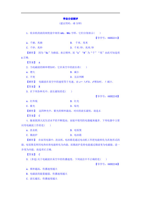2017-2018学年高中物理选修1-1学业分层测评:第4章 第