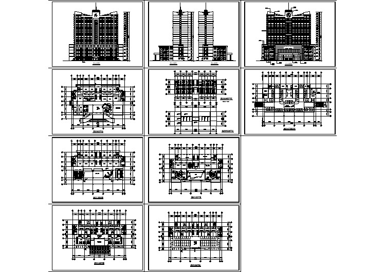 某地区高层酒店方案建筑设计cad图纸