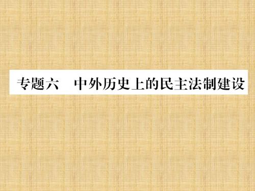 云南专版中考历史复习第2部分热点专题速查专题6中外历史上的民主法治建设名师课件