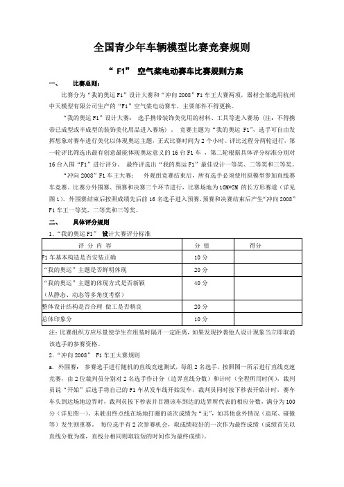 全国青少年车辆模型比赛竞赛规则