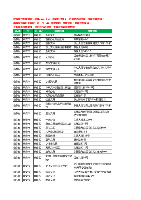 2020新版山东省泰安市泰山区文具工商企业公司商家名录名单黄页联系电话号码地址大全155家