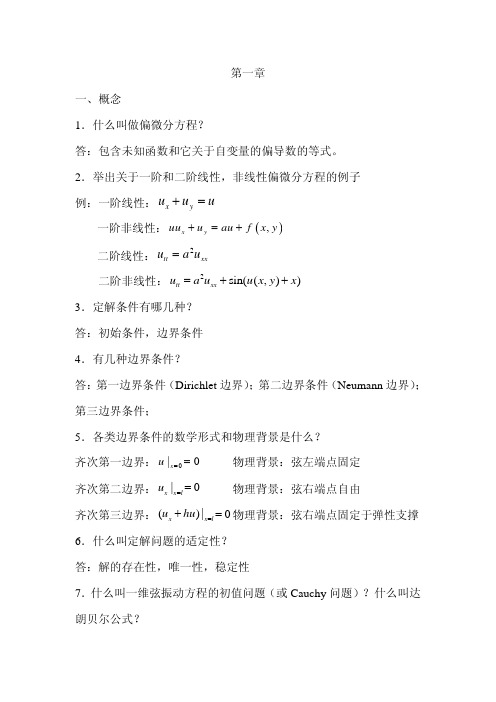 数学物理方程Ch.1-2复习资料