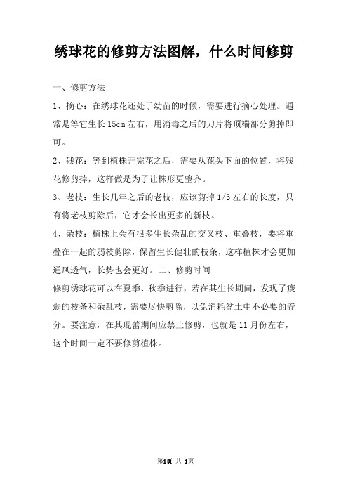 绣球花的修剪方法图解,什么时间修剪 