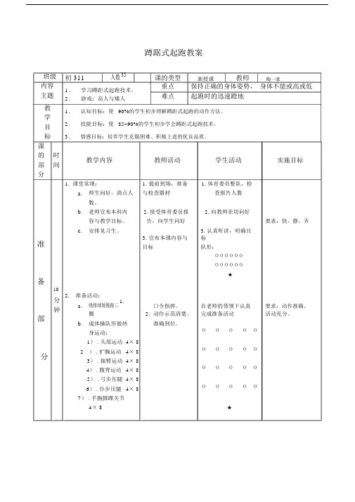 (完整)初中蹲踞式起跑教案.doc