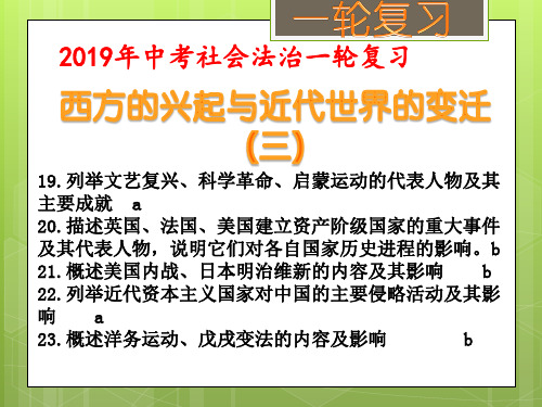 西方的兴起与近代世界的变迁 (三)(考点22、23)共20张ppt