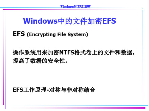 Windows的EFS加密