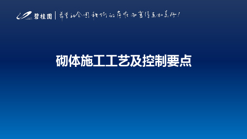 砌体施工工艺及控制要点