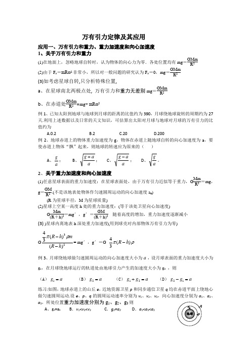 万有引力定律及其应用