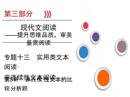 2020版高考语文复习:第3部分 专题13 第5讲 非连续性文本的比较分析题