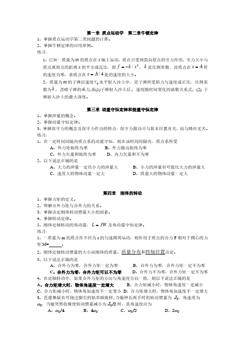 大学物理C复习提纲