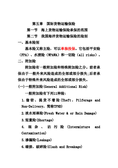 第五章 国际货物运输保险