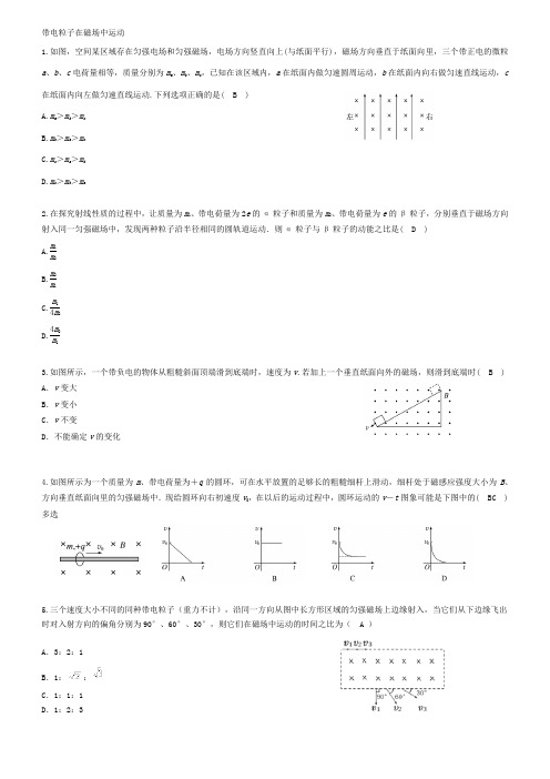 带电粒子在磁场中运动练习题