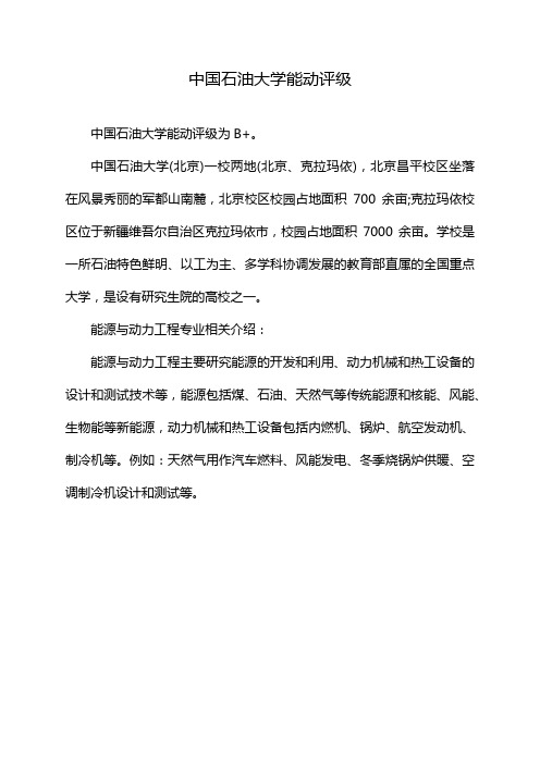 中国石油大学能动评级