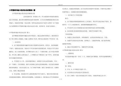 小学篮球兴趣小组活动总结锦集5篇