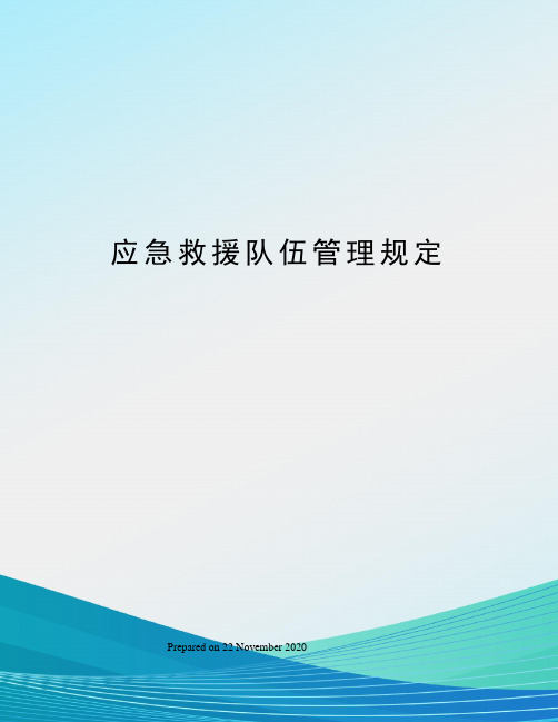 应急救援队伍管理规定