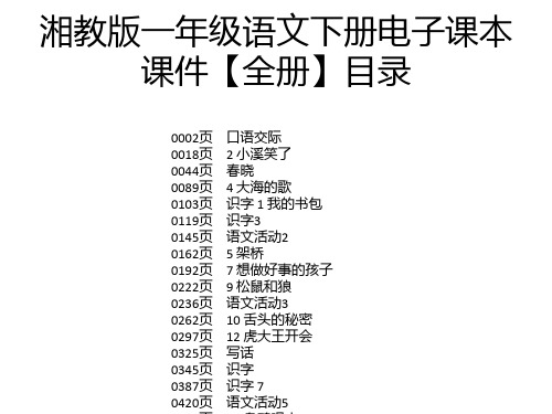 湘教版一年级语文下册电子课本课件【全册】