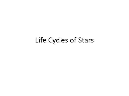 Life Cycles of Stars