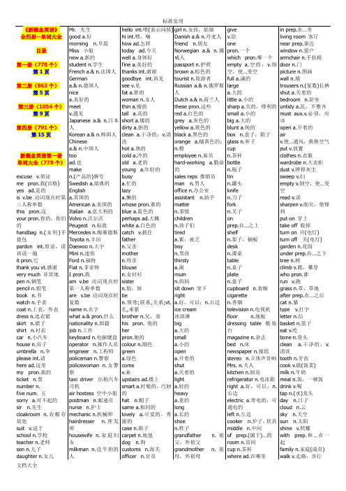 (精排版)《新概念英语》1-4册单词大全(总共3486个)