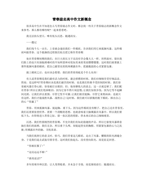 青春励志高中作文新概念