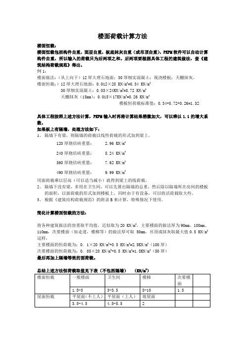 《楼面荷载的取法》