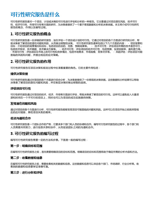 可行性研究报告是什么