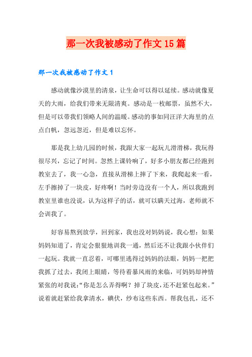 那一次我被感动了作文15篇