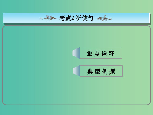 高考英语总复习 常考句式 祈使句 新人教版