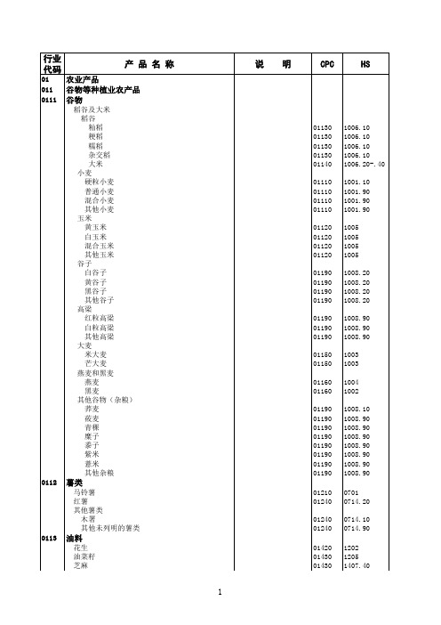 农业产品-国家统计局统计上使用的产品分类目录.xls