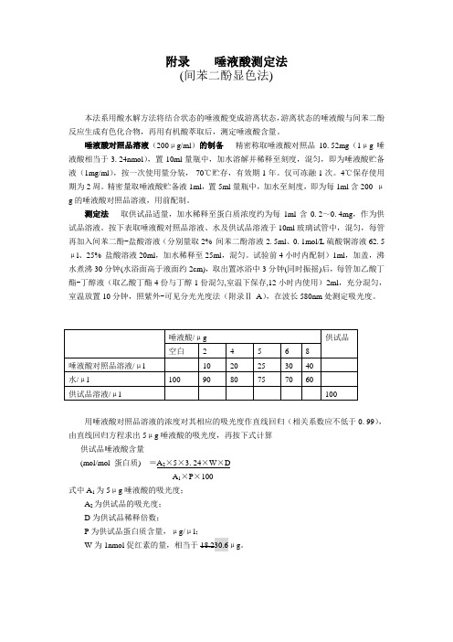 唾液酸含量测定法