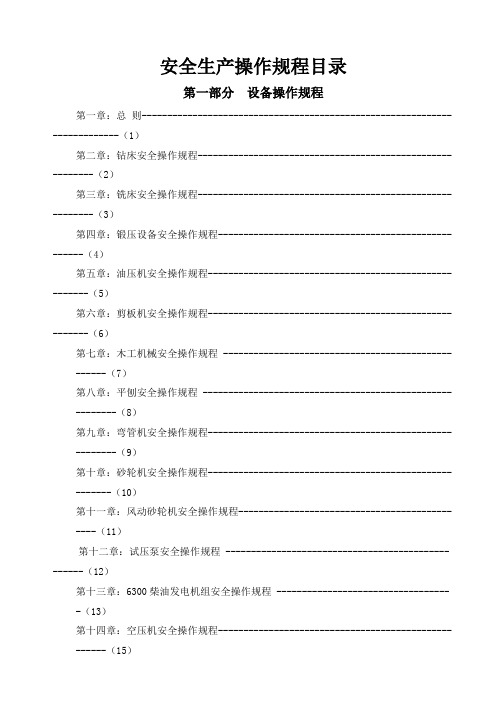 安全生产操作规程(蓝本)
