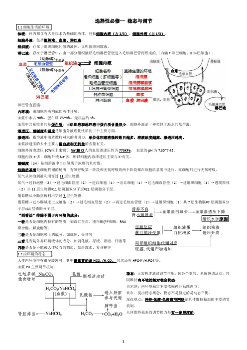 高中生物选修一知识点