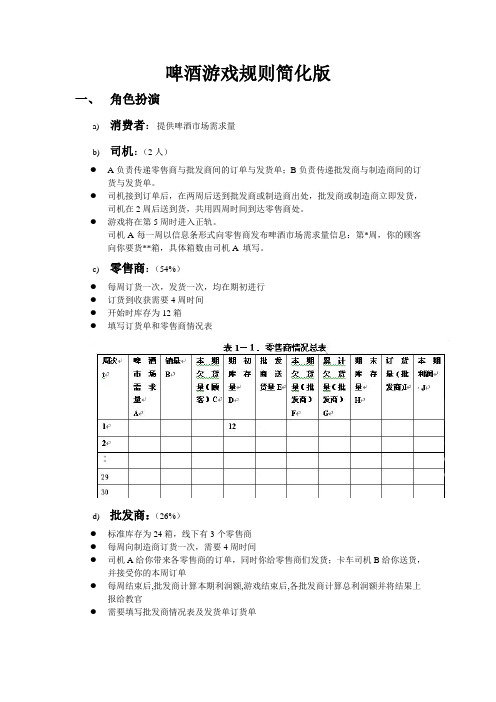 啤酒游戏规则简化版