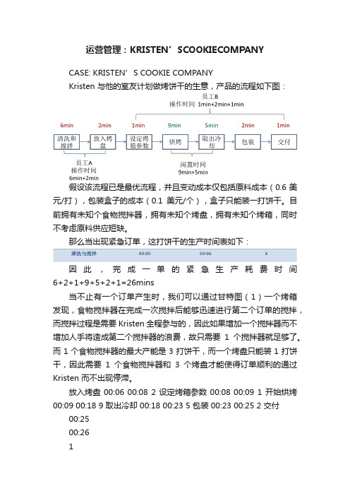 运营管理：KRISTEN’SCOOKIECOMPANY