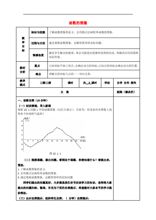 八年级数学下册 17.2 函数的图像 17.2.2 函数的图象教案 (新版)华东师大版