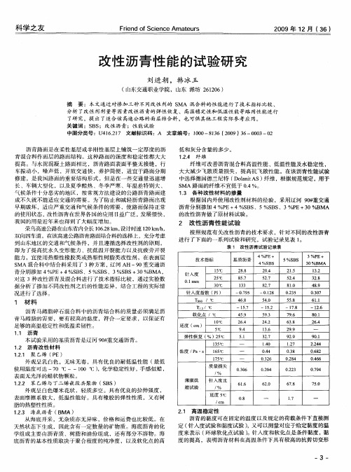 改性沥青性能的试验研究