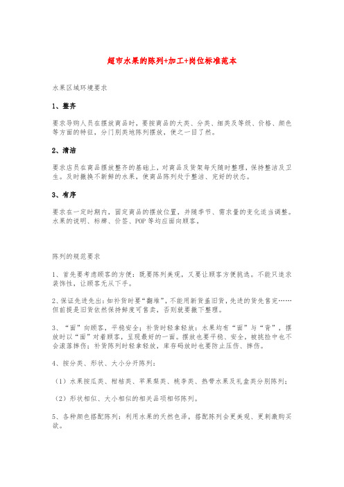 超市水果的陈列+加工+岗位标准范本