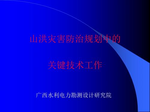 山洪灾害防治规划中的关键技术工作(ppt41张)