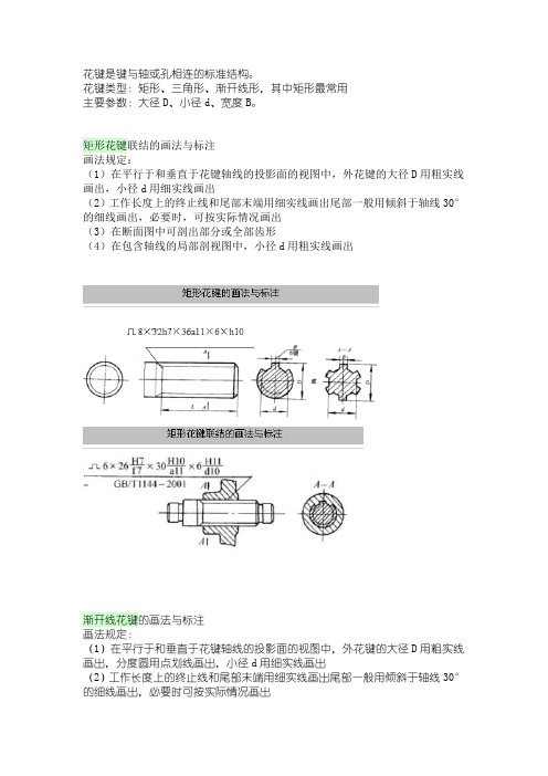 花键的画法与标注