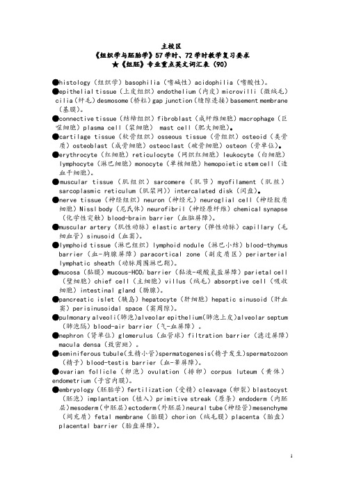 组织学与胚胎学-专业英文单词、名解、问答