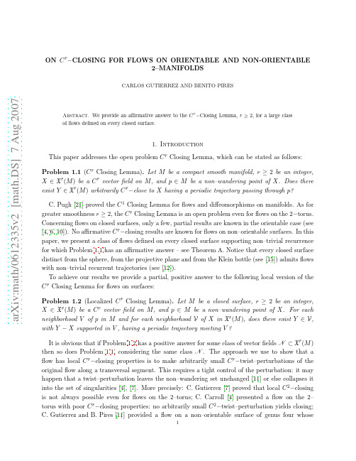 On Cr-closing for flows on orientable and non-orientable 2-manifolds