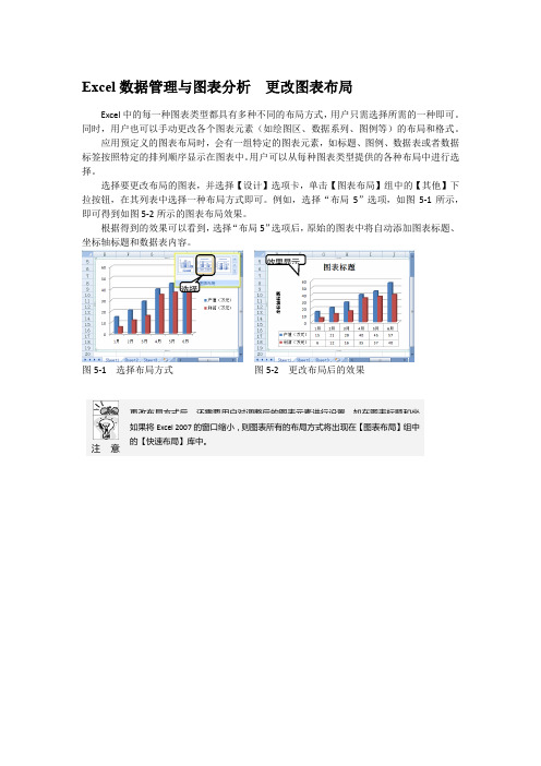 Excel数据管理与图表分析  更改图表布局