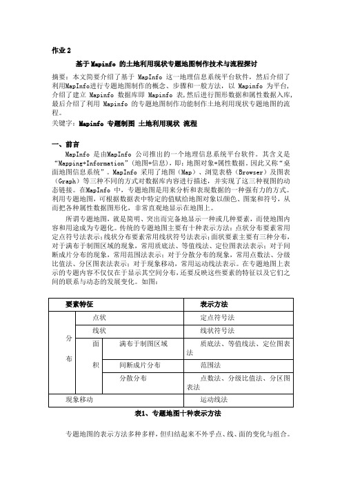 基于Mapinfo 的土地利用现状专题地图制作技术与流程探讨