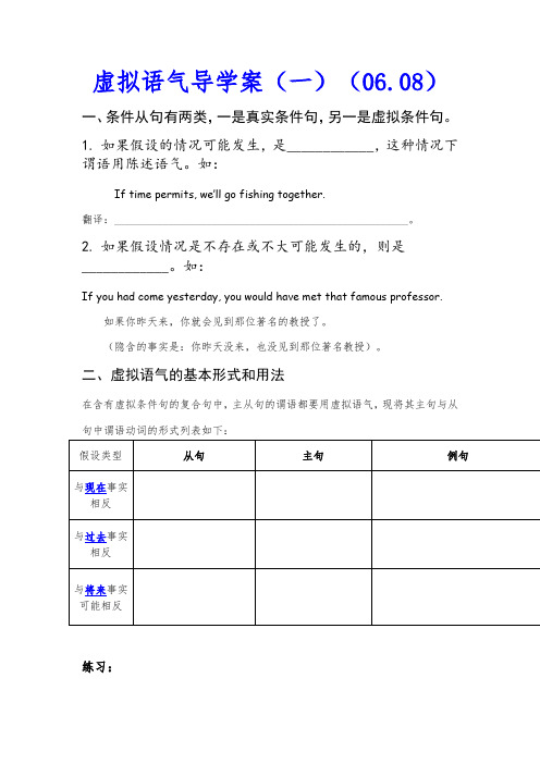 虚拟语气讲解与练习学案(完整版)+2024届高考英语一轮复习