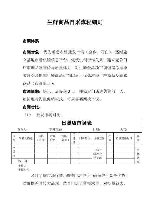 生鲜商品自采流程细则