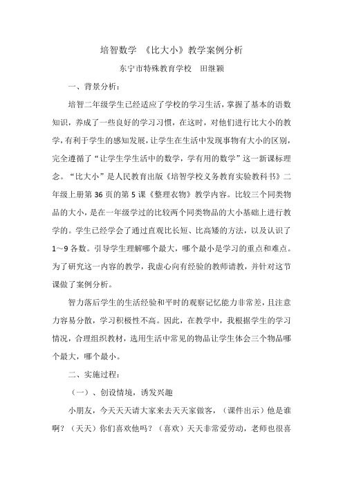 《比大小》教学案例分析