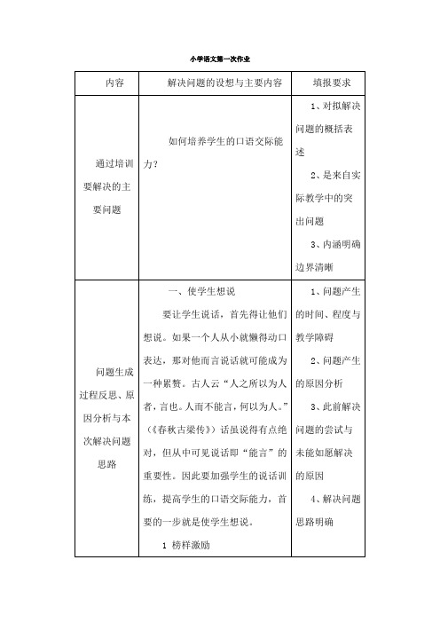 国培计划小学语文第一次作业[1]