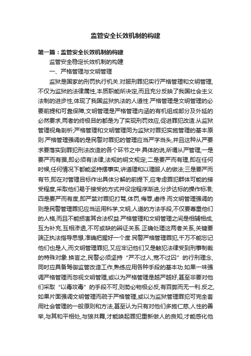 监管安全长效机制的构建